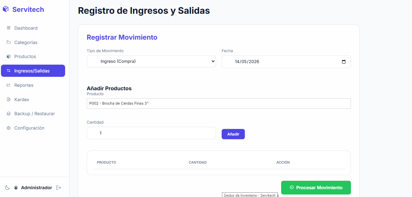 Ingresos y Salidas
